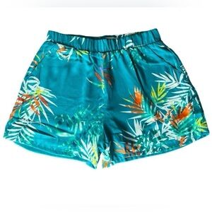 REVOLVE 🌴 Three Eighty-Two Lightweight Tropical Shorts Paradiso Teal, XS NWT!